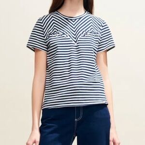CLAUDIE PIERLOT Striped Lace Tee